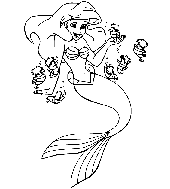 Ariel avec des hippocampes d'Ariel