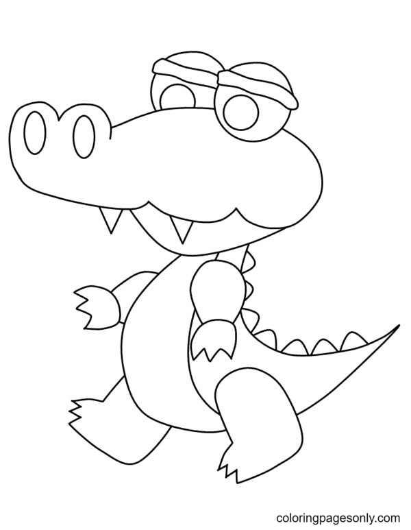 Baby Alligator Coloring Page