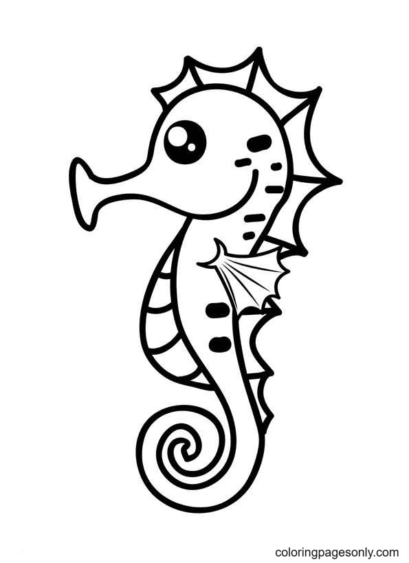 Baby Seahorse for Kid Coloring Pages