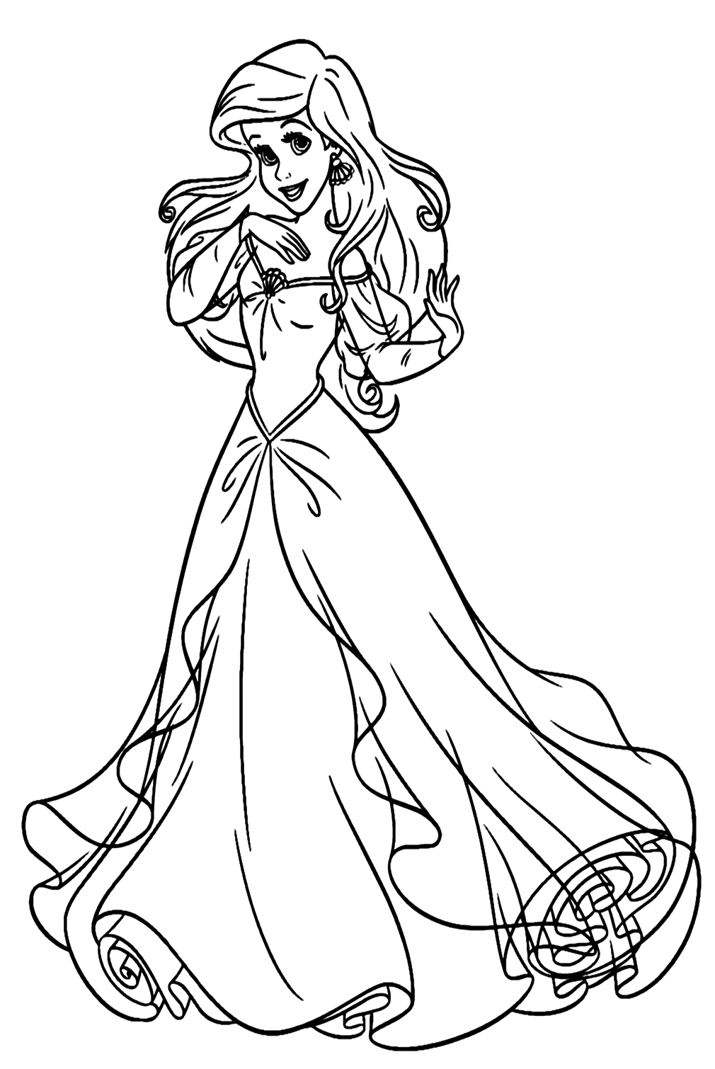 Beautiful Ariel Disney Coloring Pages