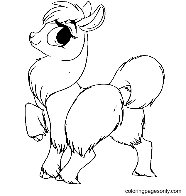Linda lhama de desenho animado de Llama