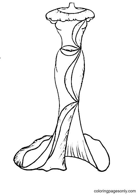 Beautiful Girl Dress Coloring Pages - Free Printable Coloring Pages