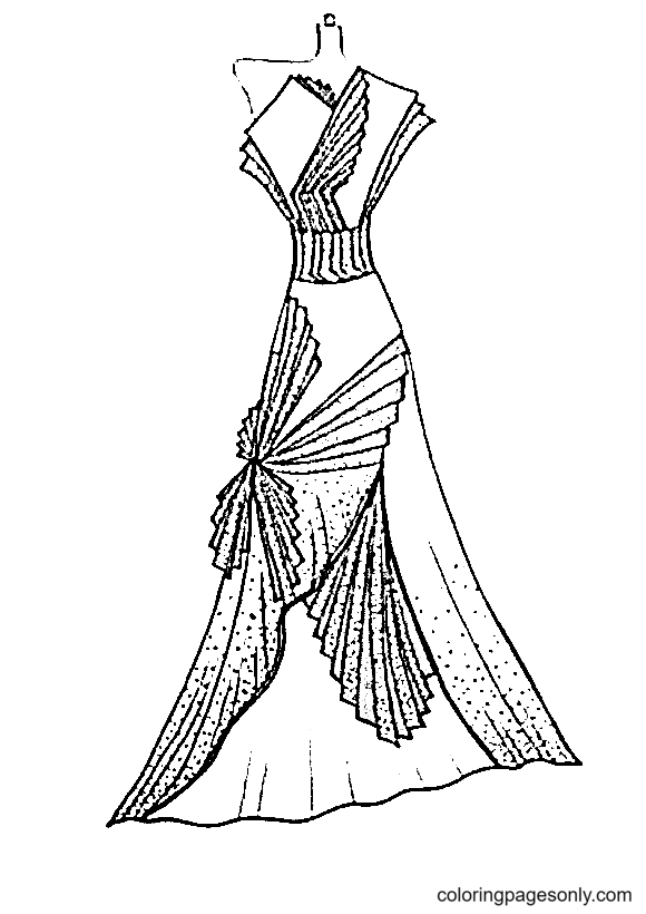 Beautiful Dress Coloring Pages