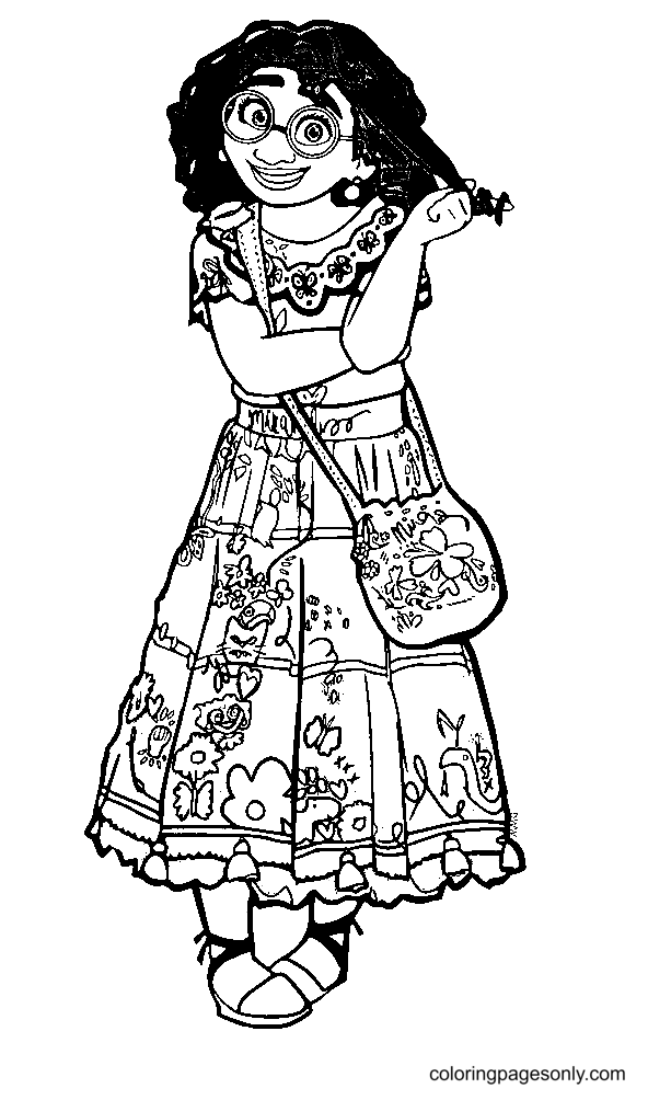 Mirabel Madrigal Coloring Page for Kids - Free Encanto Printable Coloring  Pages Online for Kids 