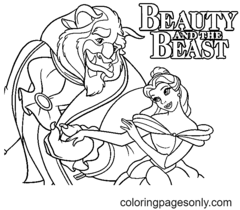 Dibujos de La Bella y la Bestia para colorear