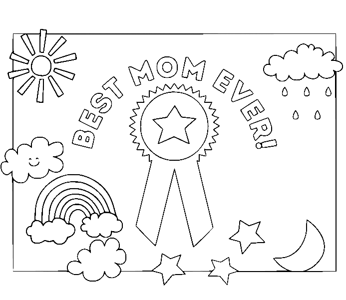 Best Mom Ever Coloring Page