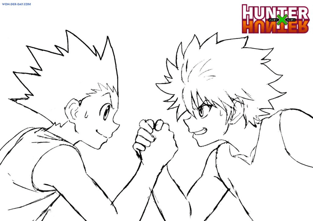 Best friends Gon and Killua Coloring Pages