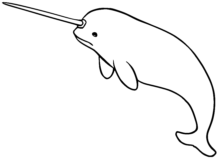 Blank Narwhal Coloring Page
