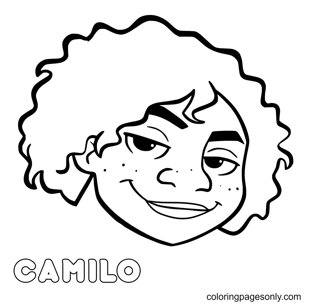 Camilo Madrigal Face Coloring Page