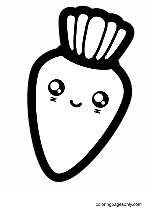 Carrot kawaii Coloring Pages