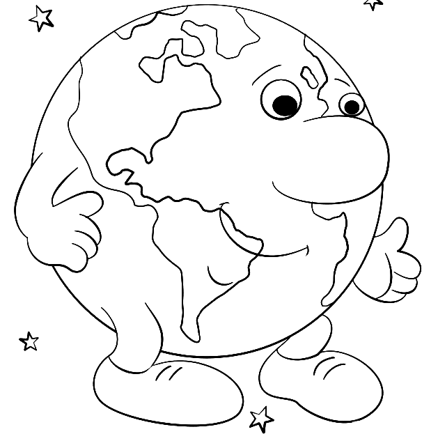Cartoon-Erde von der Erde
