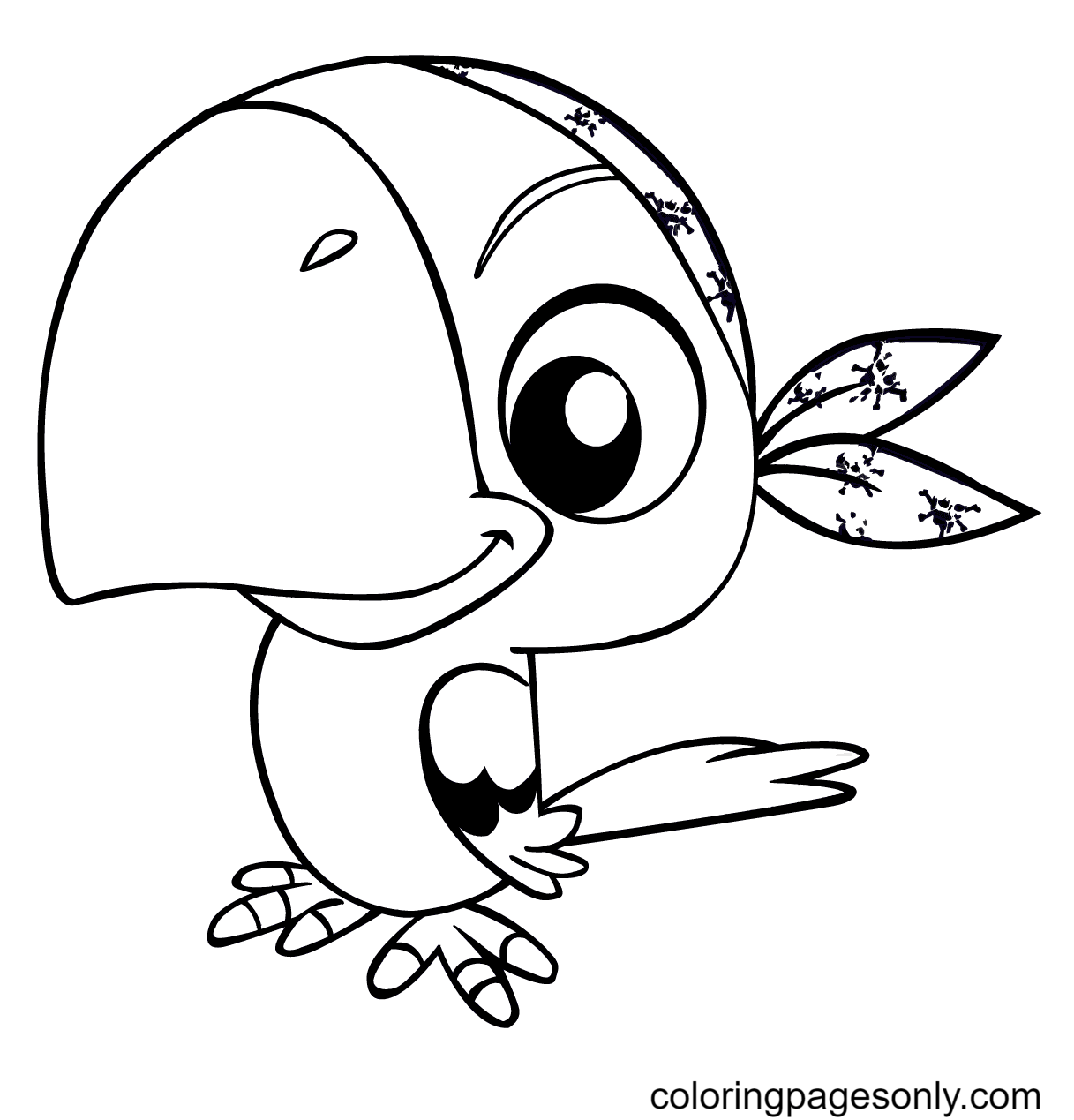 Cartoon Pirate Parrot Coloring Page