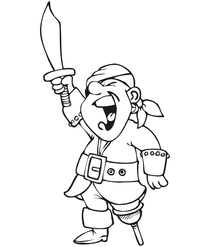 Cartoon Pirate to print Coloring Page