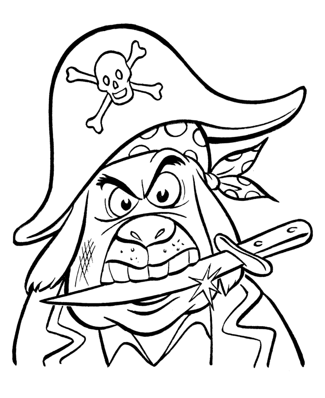 Cartoon Pirate Coloring Page