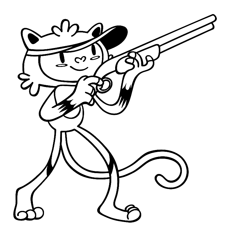 Cartoon Shooting Sport Coloring Pages