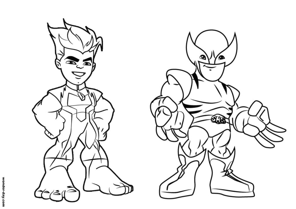 Cartoon Superheroes Coloring Pages