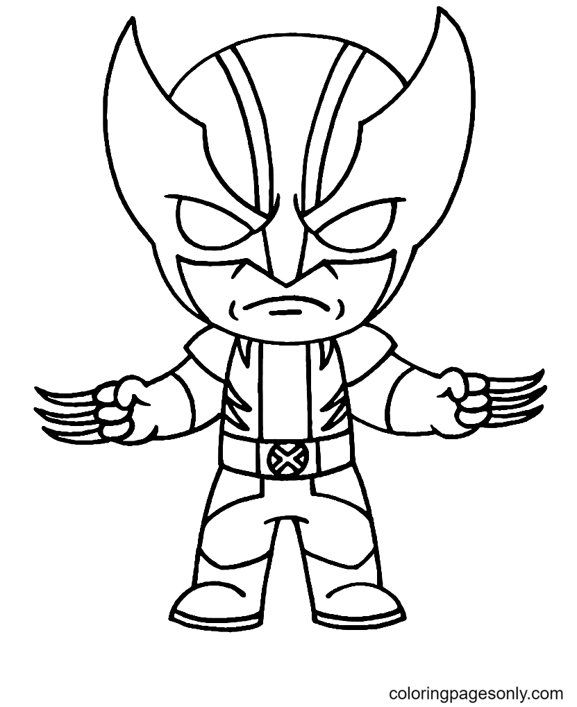 Cartoon Wolverine Kleurplaat