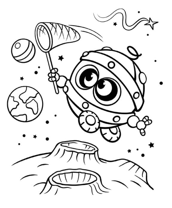 Catch the Planet Coloring Page