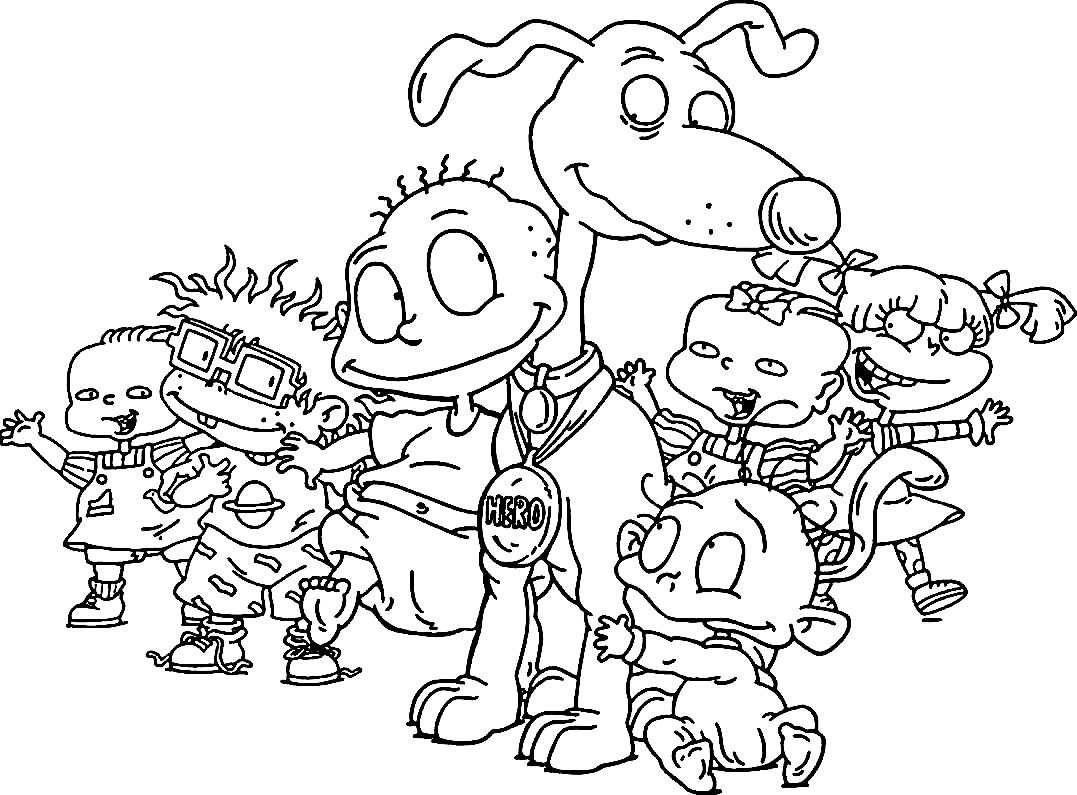 Characters from Rugrats Coloring Page