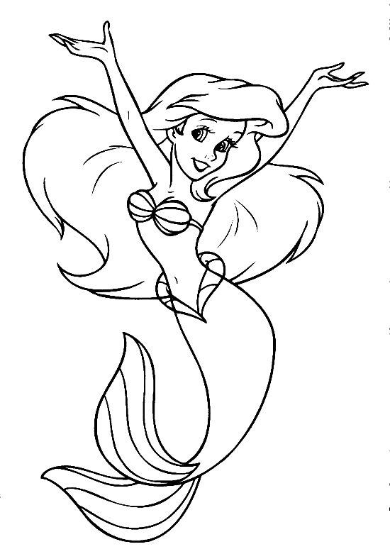 Charming Princess Ariel Coloring Page