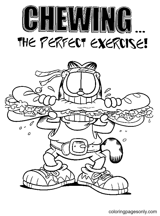 Chewing is Perfect Exercise Coloring Page