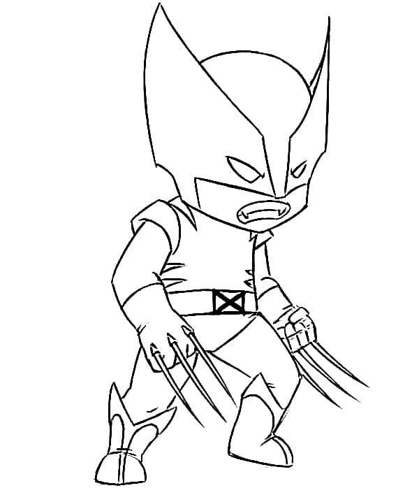 Chibi Wolverine imprimible de Wolverine