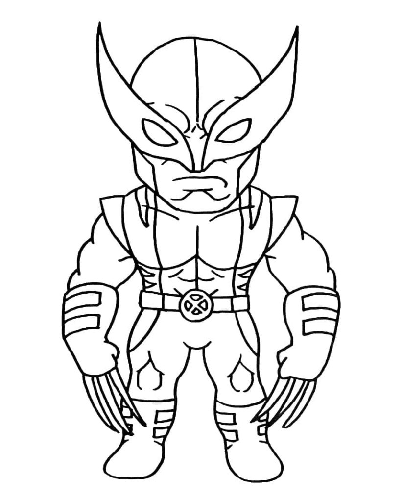Desenho de Chibi Wolverine para colorir