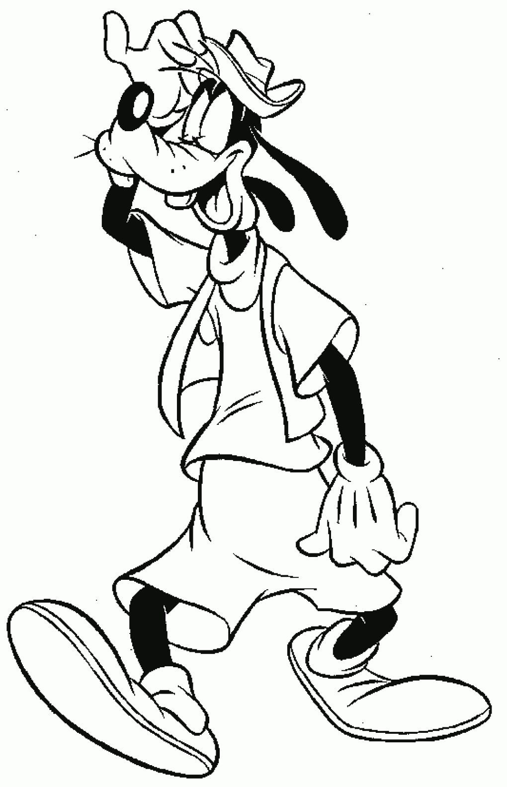 Goofy With Hat Coloring Page