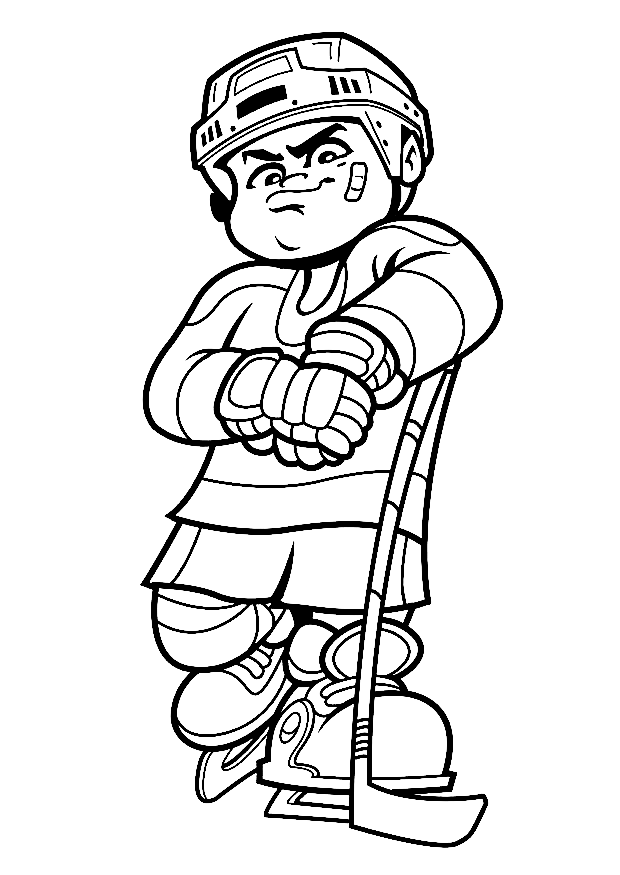 Cool Hockey Player Coloring Page