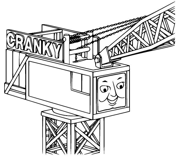 Cranky Dockyard Crane Coloring Page