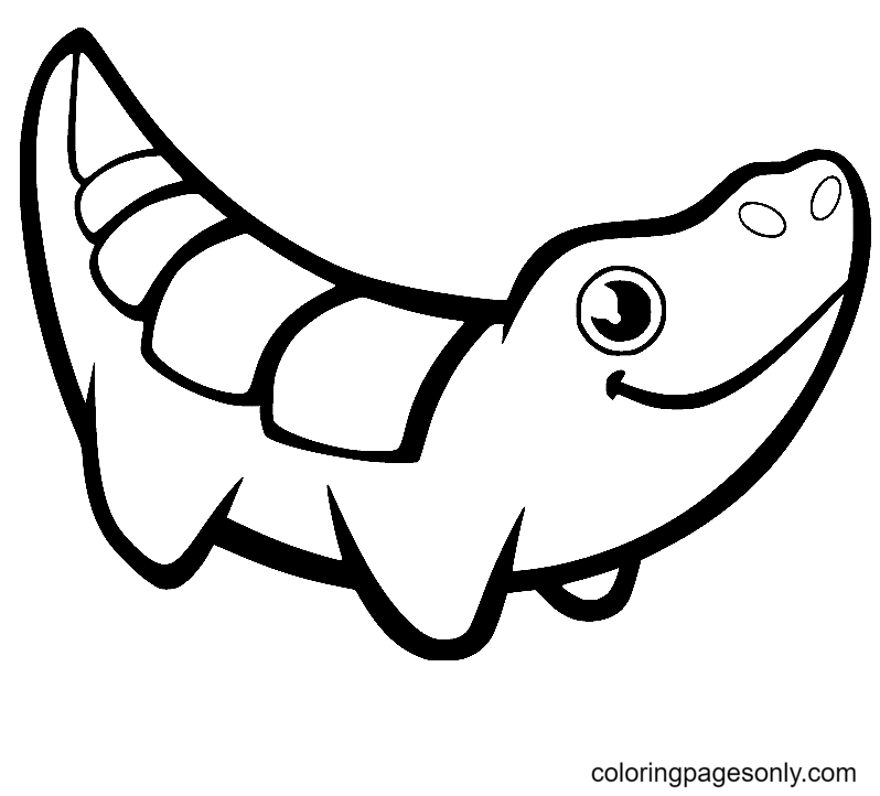 Cute Abstract Alligator Coloring Page
