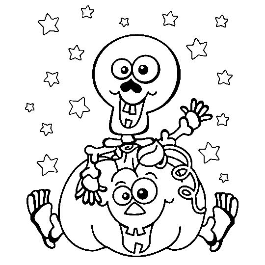 Cute Baby Skeleton Coloring Page