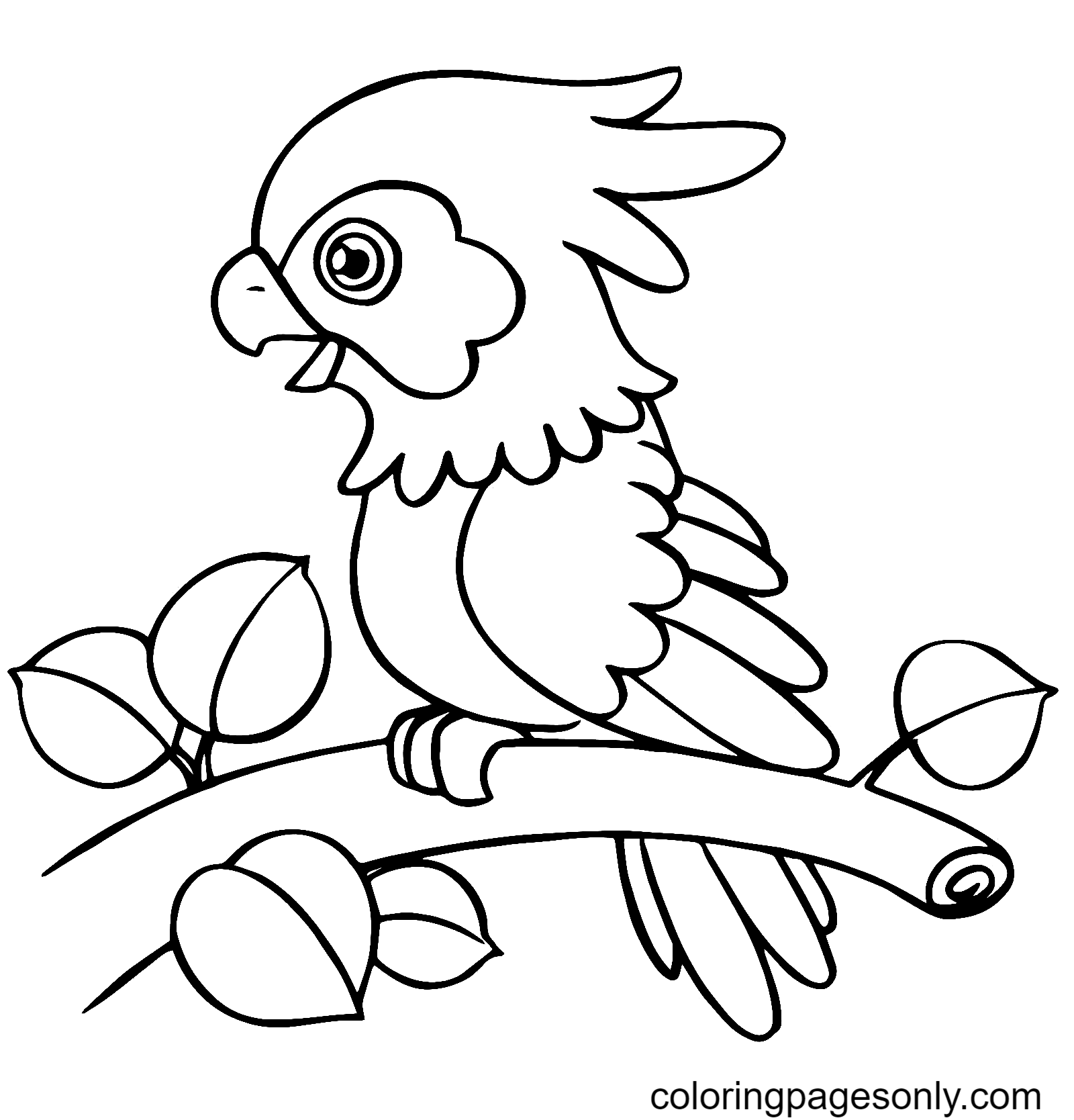 Papagaio fofo de desenho animado de Parrot