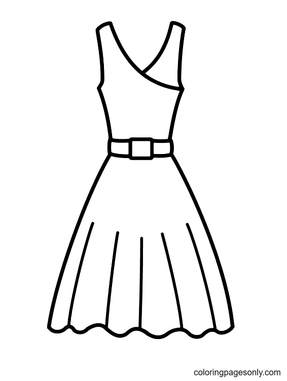 Cute Dress For Girl Coloring Page