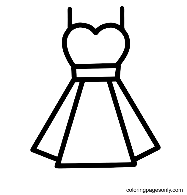 Cute Dress For Kid Coloring Page