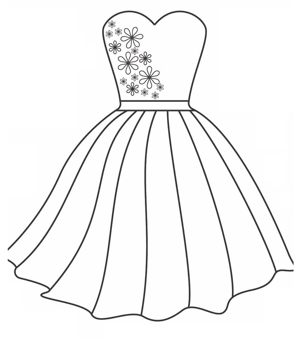 Cute Dress Coloring Page