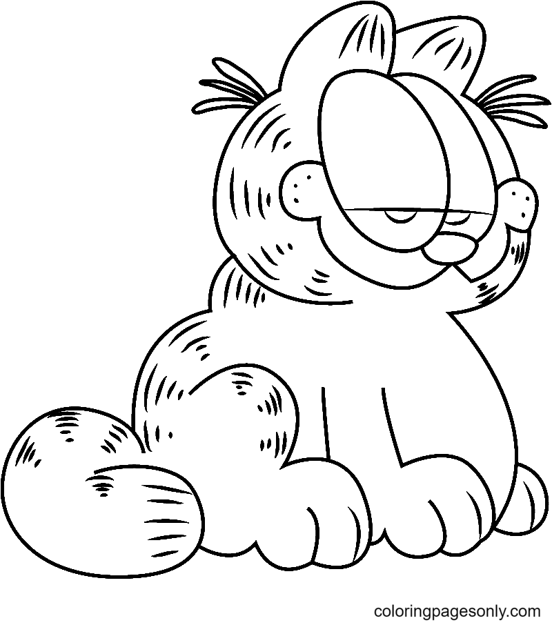 Cute Garfield Coloring Page