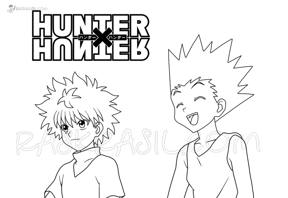 Cute Killua and Gon Coloring Pages
