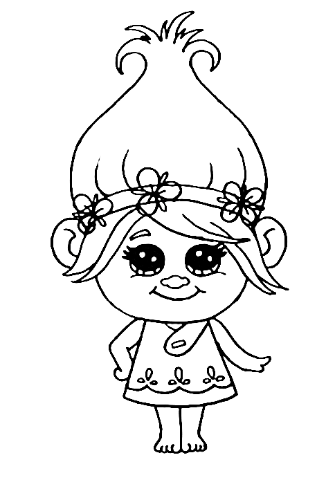 Cute Poppy Coloring Page