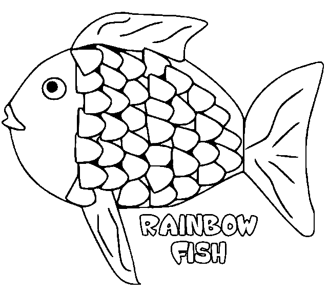 Cute Rainbow Fish Coloring Page