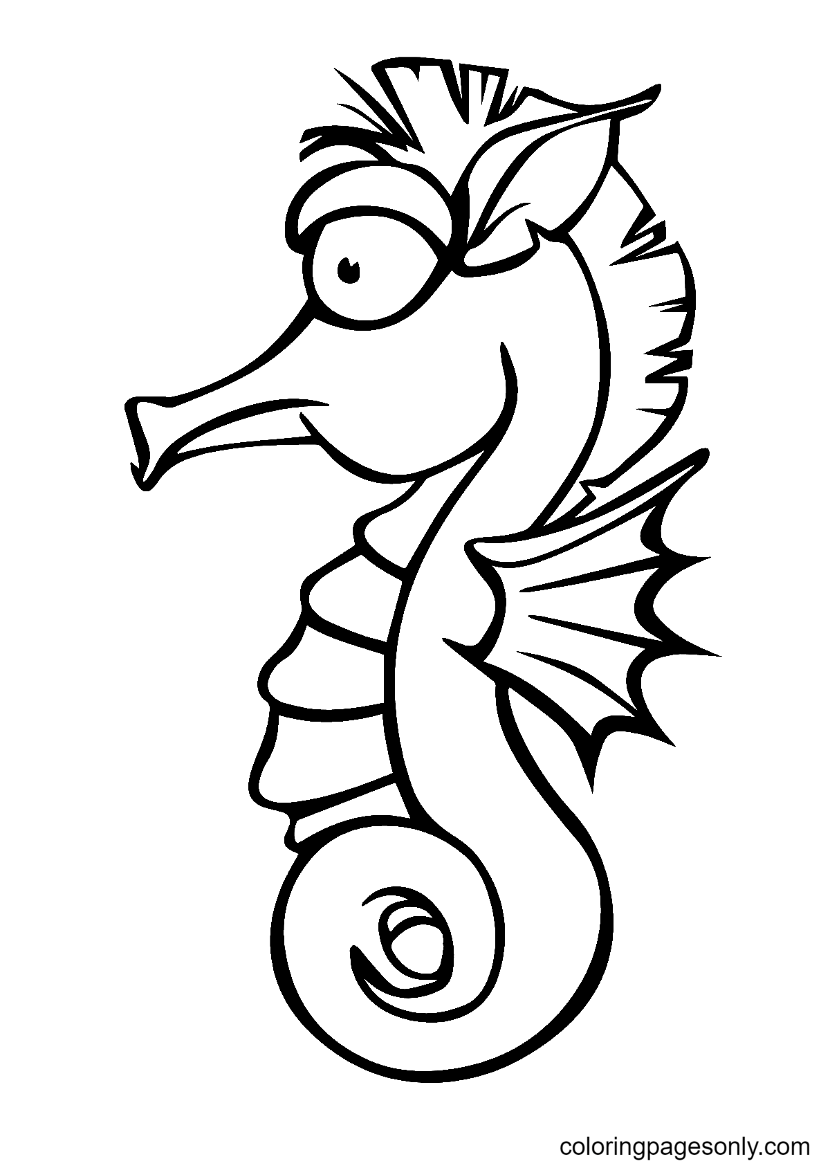 Cute Seahorse Coloring Pages