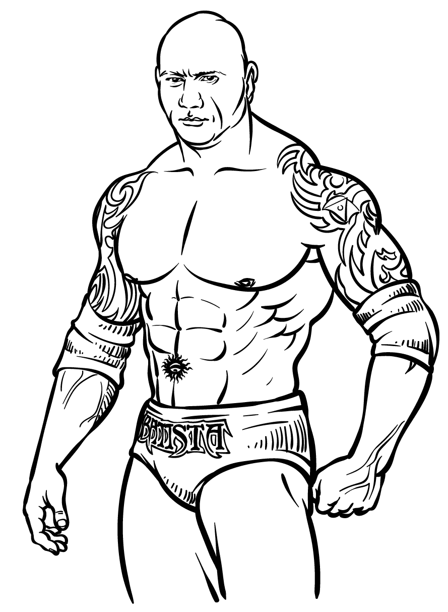 Dibujo de Dave Bautista WWE para colorear