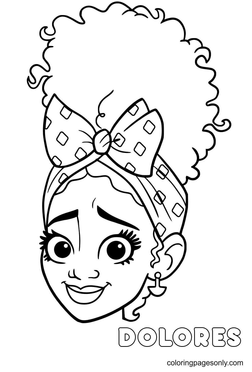 Dolores Madrigal Face Coloring Pages   Encanto Coloring Pages ...