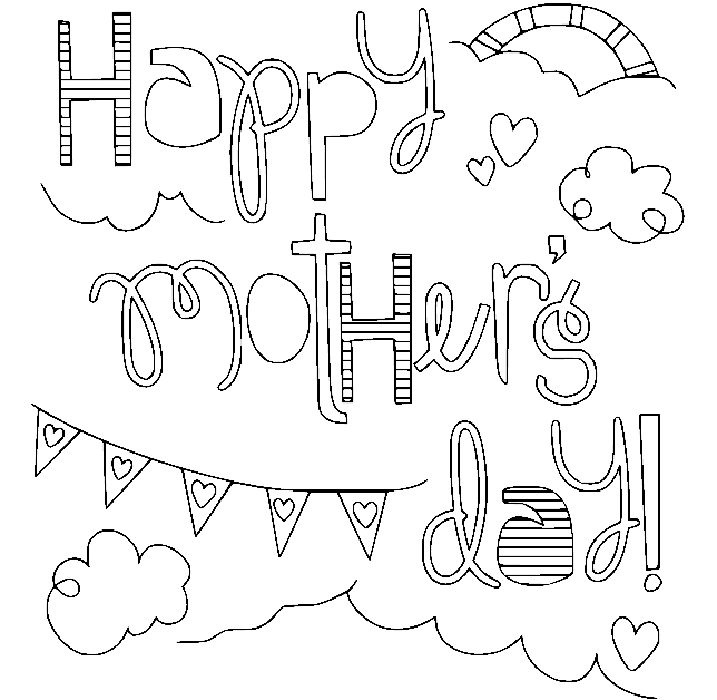 Doodle Happy Mothers Day Coloring Page