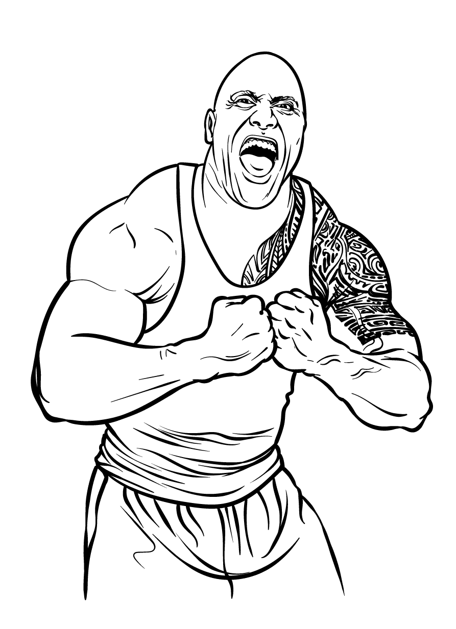Desenho de Dwayne The Rock Johnson para colorir