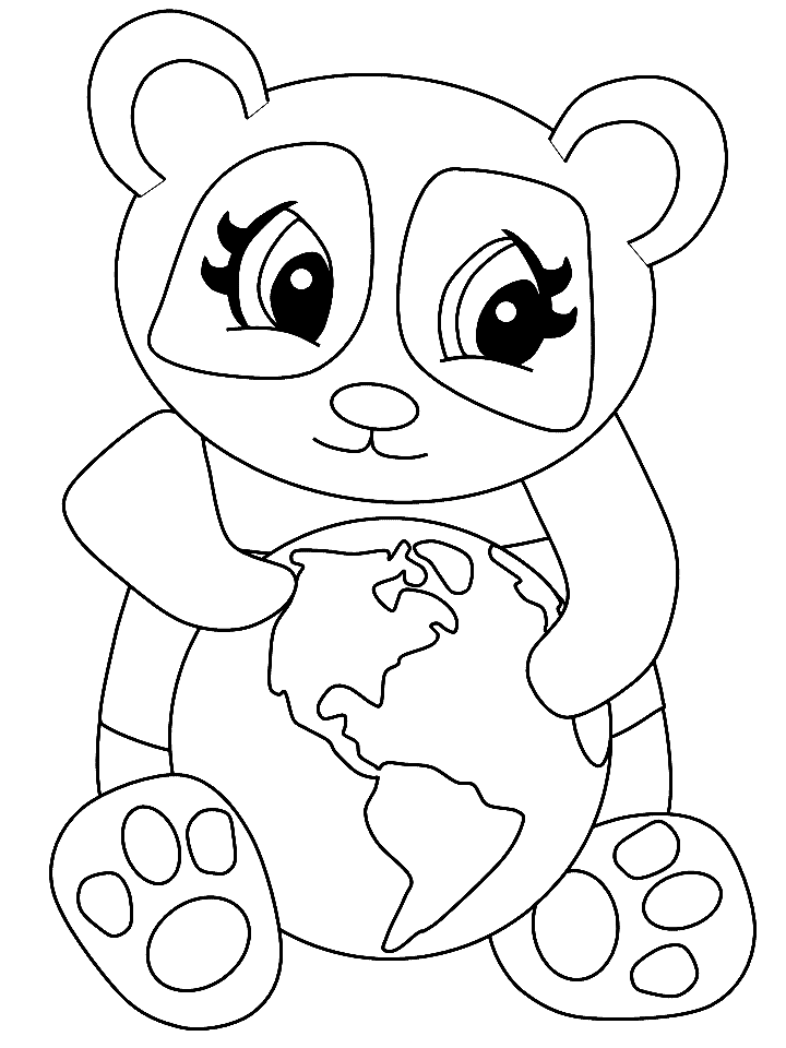 Desenhos de panda na lua para colorir para crianças
