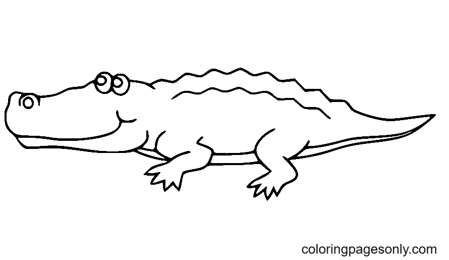 Easy Alligator Coloring Pages - Alligator Coloring Pages - Páginas para  colorear para niños y adultos