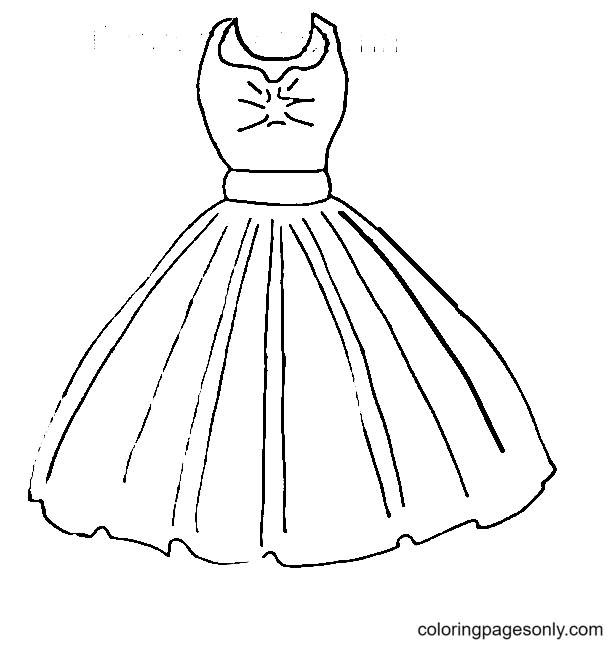Einfaches Kleid zum Ausmalen