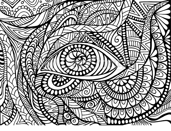 Eye Psychedelic Coloring Page