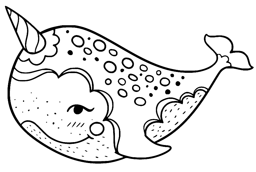 Fat Narwhal Coloring Page